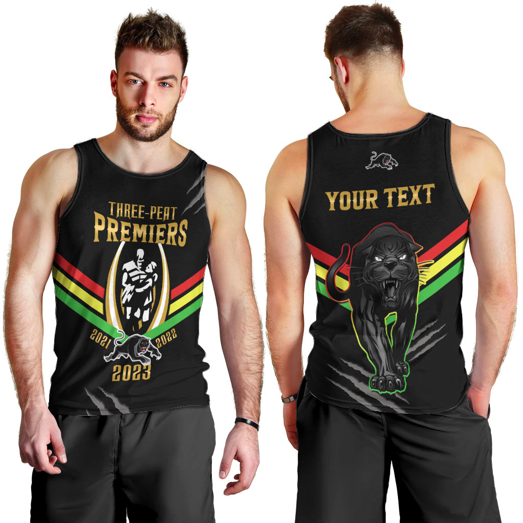 personalised-nrl-panthers-men-tank-top-premiers-2023-three-peat-proud-of-our-boys-black