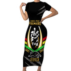personalised-nrl-panthers-short-sleeve-bodycon-dress-premiers-2023-three-peat-proud-of-our-boys-black