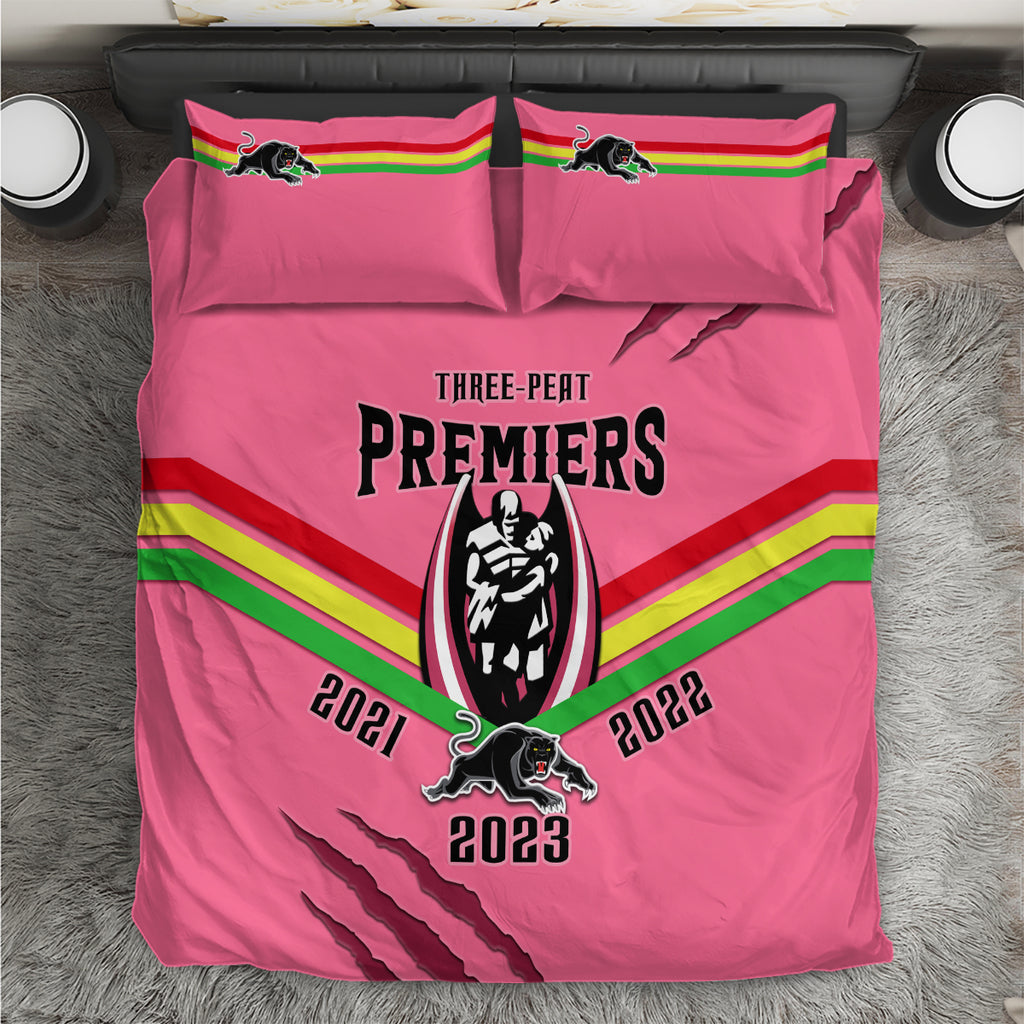 nrl-panthers-bedding-set-premiers-2023-three-peat-proud-of-our-boys-pink