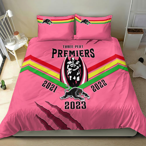 nrl-panthers-bedding-set-premiers-2023-three-peat-proud-of-our-boys-pink