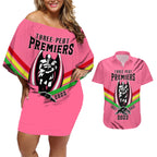 nrl-panthers-couples-matching-off-shoulder-short-dress-and-hawaiian-shirt-premiers-2023-three-peat-proud-of-our-boys-pink