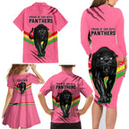 nrl-panthers-family-matching-long-sleeve-bodycon-dress-and-hawaiian-shirt-premiers-2023-three-peat-proud-of-our-boys-pink