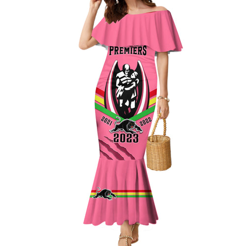 nrl-panthers-family-matching-mermaid-dress-and-hawaiian-shirt-premiers-2023-three-peat-proud-of-our-boys-pink