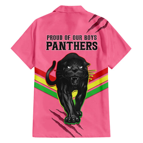 nrl-panthers-family-matching-off-shoulder-short-dress-and-hawaiian-shirt-premiers-2023-three-peat-proud-of-our-boys-pink