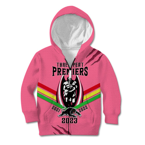 nrl-panthers-kid-hoodie-premiers-2023-three-peat-proud-of-our-boys-pink
