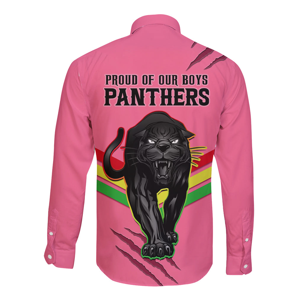 nrl-panthers-long-sleeve-button-shirt-premiers-2023-three-peat-proud-of-our-boys-pink