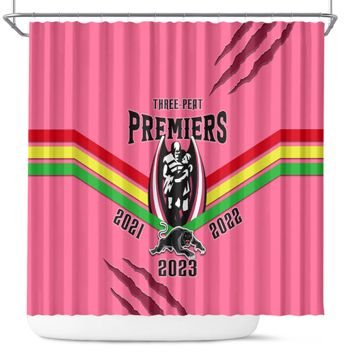 nrl-panthers-shower-curtain-premiers-2023-three-peat-proud-of-our-boys-pink