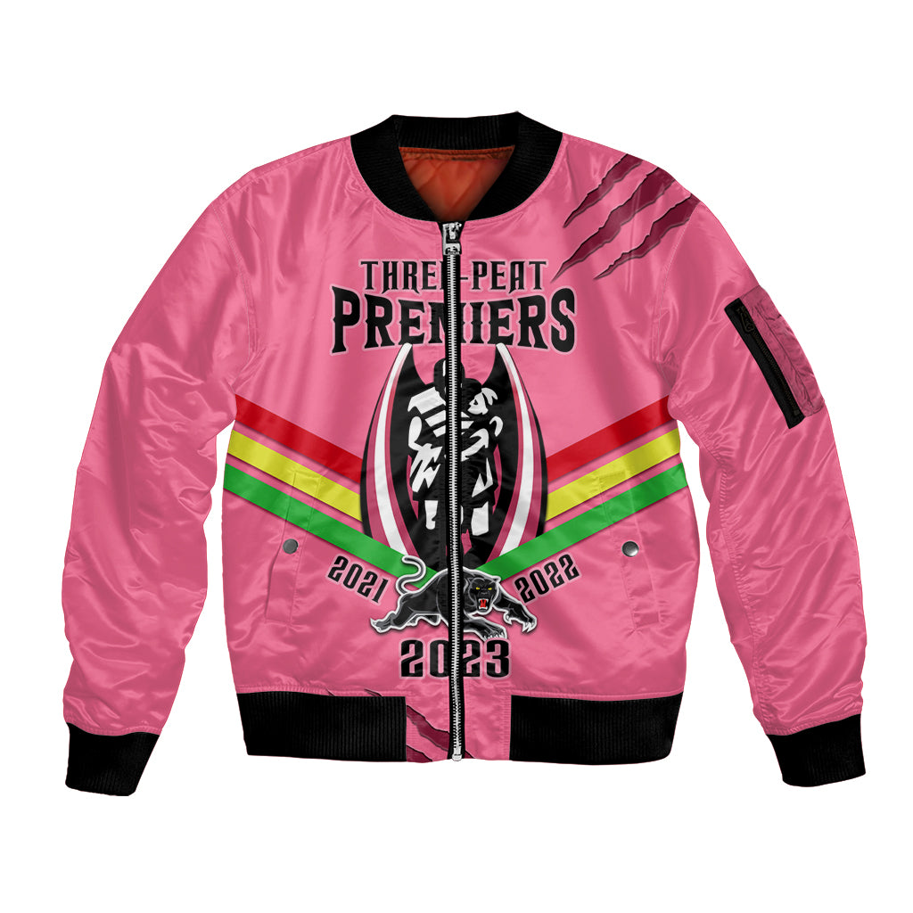 nrl-panthers-sleeve-zip-bomber-jacket-premiers-2023-three-peat-proud-of-our-boys-pink