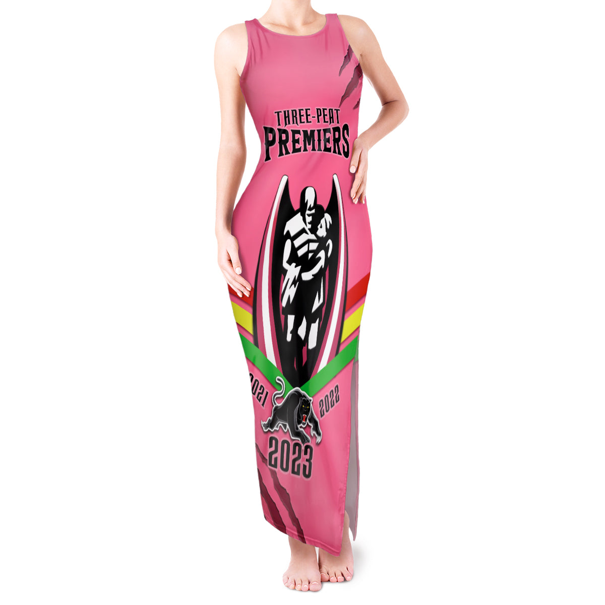 nrl-panthers-tank-maxi-dress-premiers-2023-three-peat-proud-of-our-boys-pink