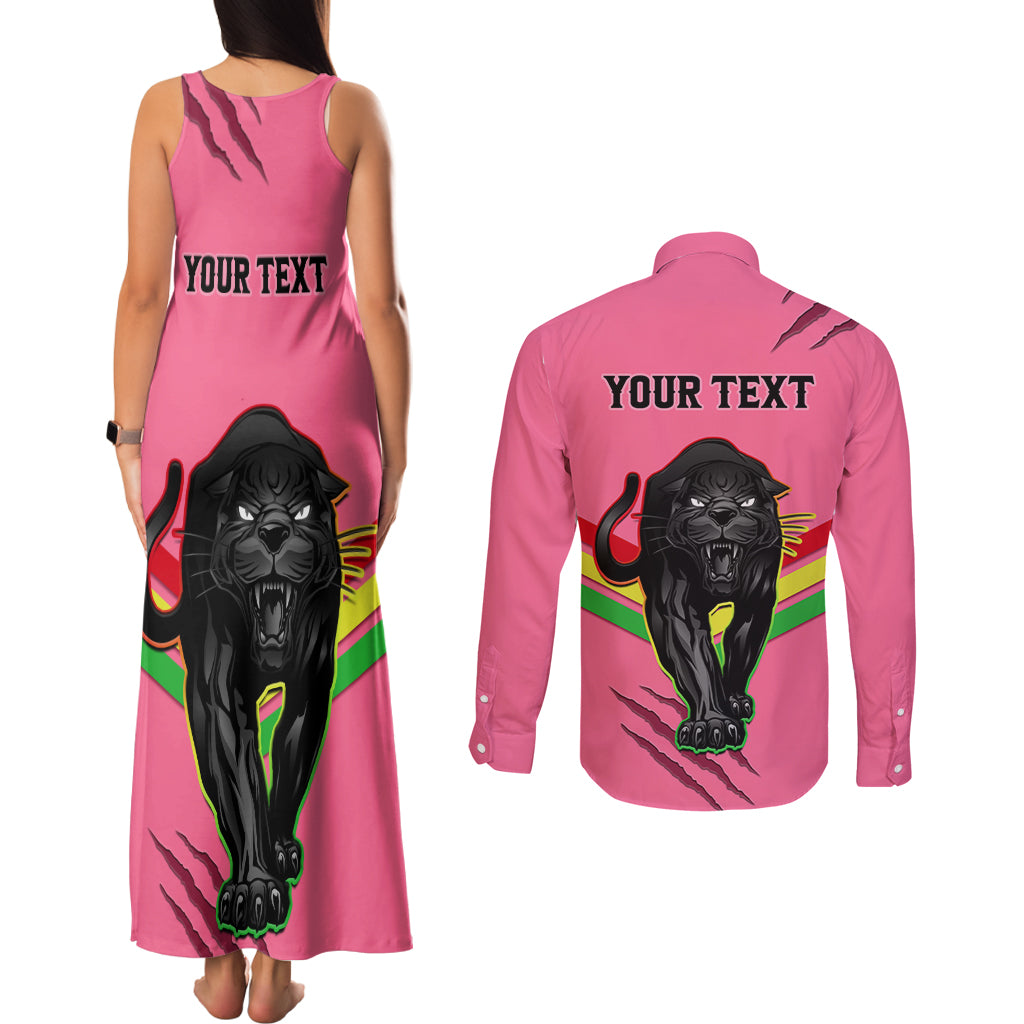personalised-nrl-panthers-couples-matching-tank-maxi-dress-and-long-sleeve-button-shirts-premiers-2023-three-peat-proud-of-our-boys-pink