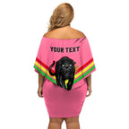 personalised-nrl-panthers-family-matching-off-shoulder-short-dress-and-hawaiian-shirt-premiers-2023-three-peat-proud-of-our-boys-pink