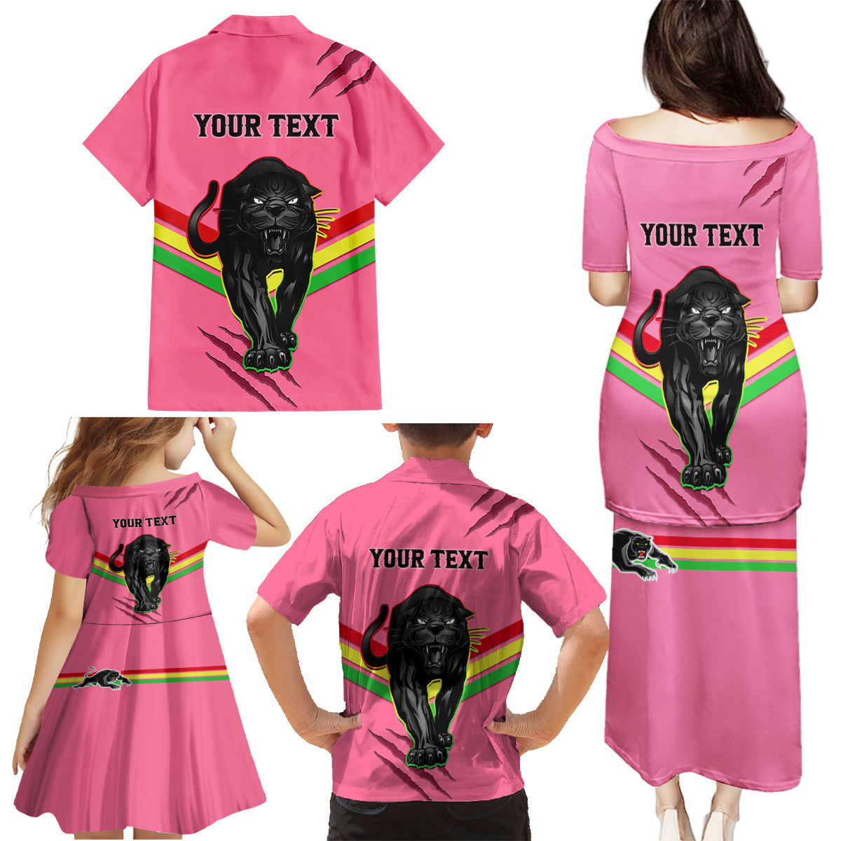 personalised-nrl-panthers-family-matching-puletasi-dress-and-hawaiian-shirt-premiers-2023-three-peat-proud-of-our-boys-pink