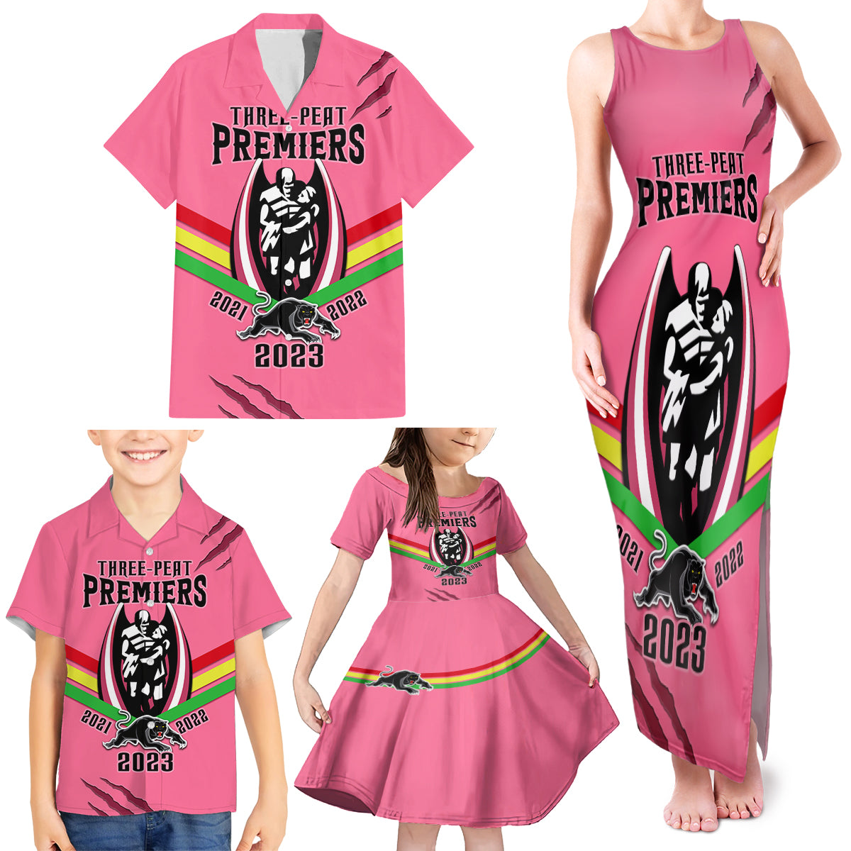 personalised-nrl-panthers-family-matching-tank-maxi-dress-and-hawaiian-shirt-premiers-2023-three-peat-proud-of-our-boys-pink