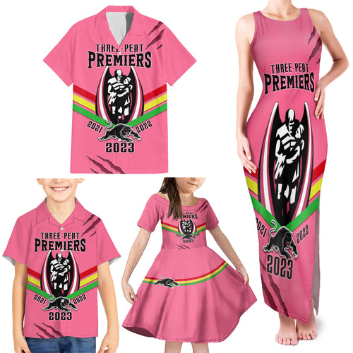 personalised-nrl-panthers-family-matching-tank-maxi-dress-and-hawaiian-shirt-premiers-2023-three-peat-proud-of-our-boys-pink