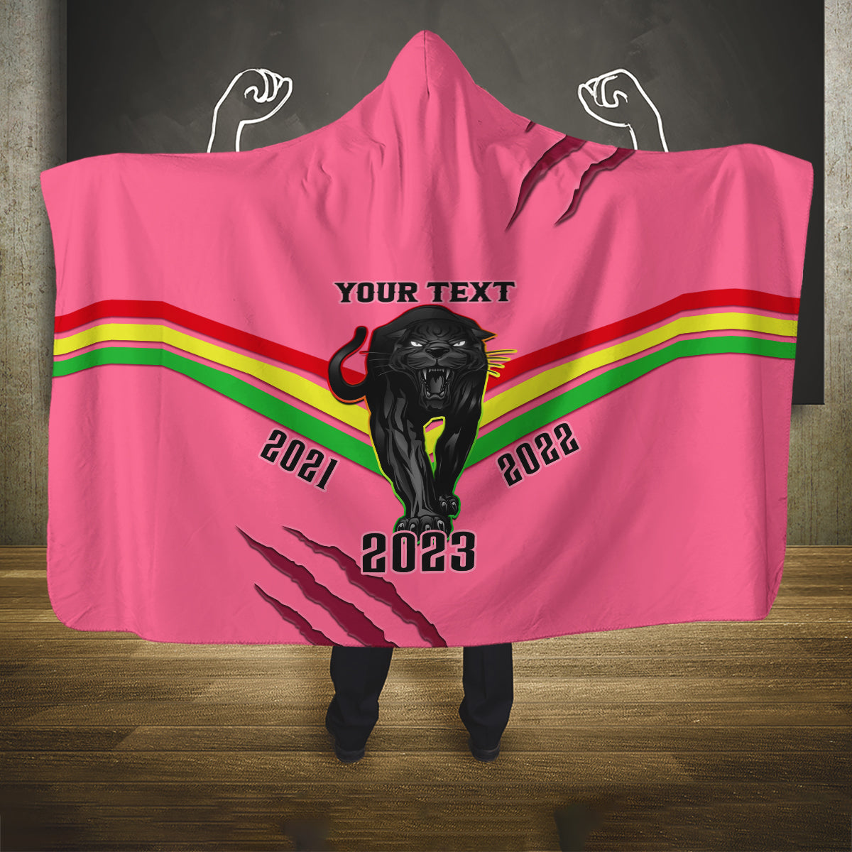 personalised-nrl-panthers-hooded-blanket-premiers-2023-three-peat-proud-of-our-boys-pink