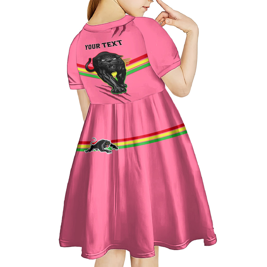 personalised-nrl-panthers-kid-short-sleeve-dress-premiers-2023-three-peat-proud-of-our-boys-pink