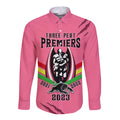 personalised-nrl-panthers-long-sleeve-button-shirt-premiers-2023-three-peat-proud-of-our-boys-pink