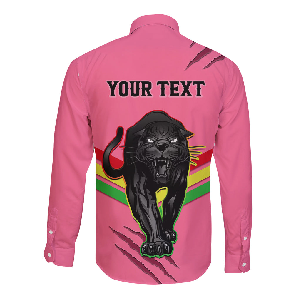 personalised-nrl-panthers-long-sleeve-button-shirt-premiers-2023-three-peat-proud-of-our-boys-pink