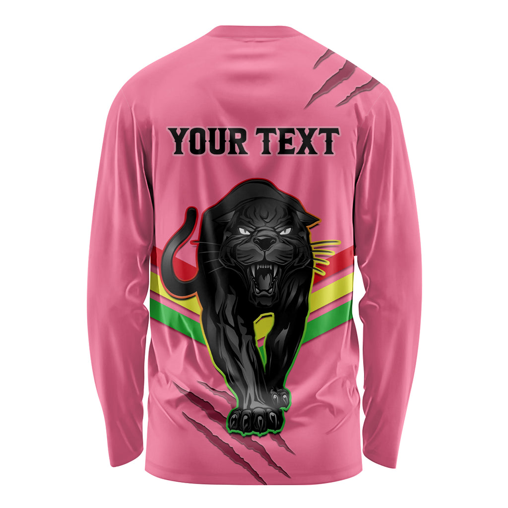 personalised-nrl-panthers-long-sleeve-shirt-premiers-2023-three-peat-proud-of-our-boys-pink