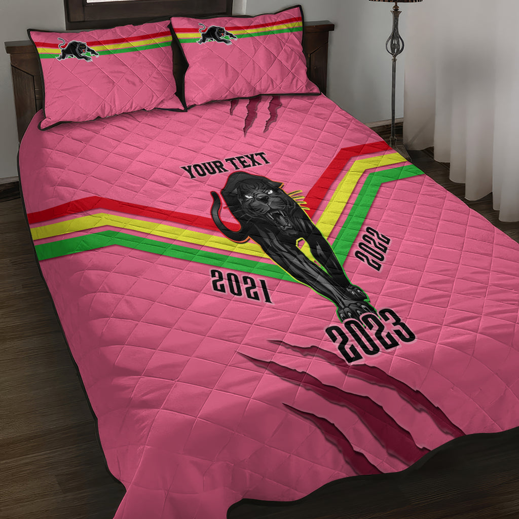 personalised-nrl-panthers-quilt-bed-set-premiers-2023-three-peat-proud-of-our-boys-pink