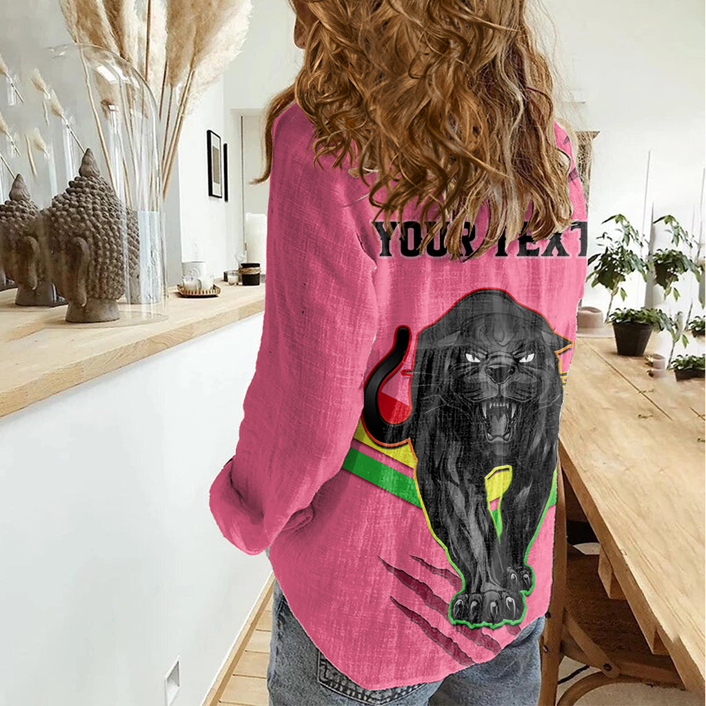 personalised-nrl-panthers-women-casual-shirt-premiers-2023-three-peat-proud-of-our-boys-pink
