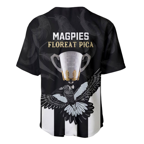 afl-collingwood-baseball-jersey-magpies-premiers-2023-with-trophy-proud