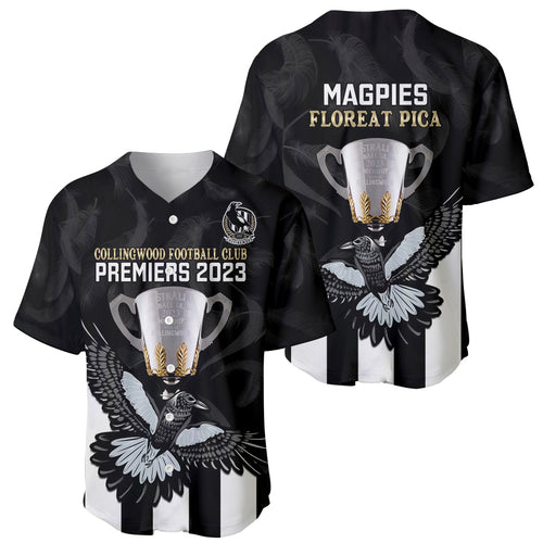 afl-collingwood-baseball-jersey-magpies-premiers-2023-with-trophy-proud