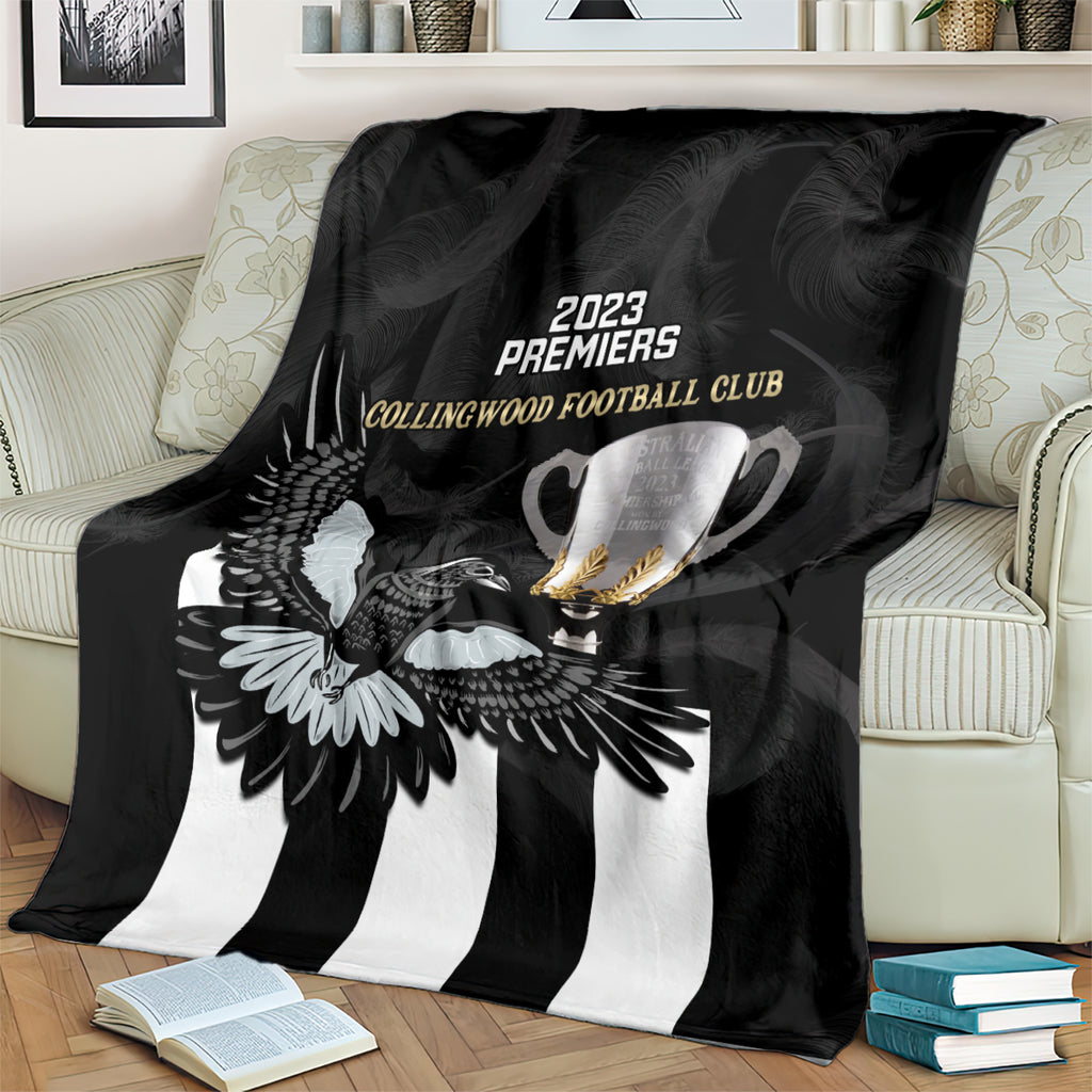 AFL Collingwood Blanket Magpies Premiers 2023 With Trophy Proud LT14