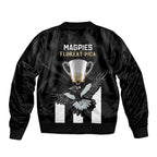 afl-collingwood-bomber-jacket-magpies-premiers-2023-with-trophy-proud
