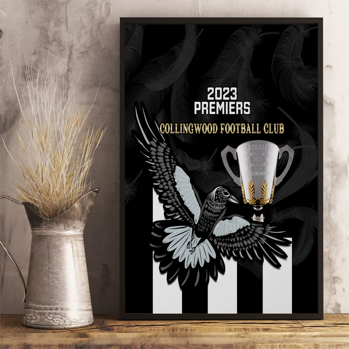 afl-collingwood-canvas-wall-art-magpies-premiers-2023-with-trophy-proud