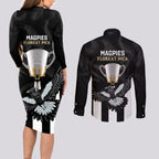afl-collingwood-couples-matching-long-sleeve-bodycon-dress-and-long-sleeve-button-shirts-magpies-premiers-2023-with-trophy-proud