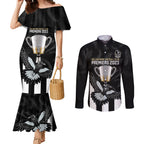afl-collingwood-couples-matching-mermaid-dress-and-long-sleeve-button-shirts-magpies-premiers-2023-with-trophy-proud