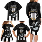 afl-collingwood-family-matching-long-sleeve-bodycon-dress-and-hawaiian-shirt-magpies-premiers-2023-with-trophy-proud