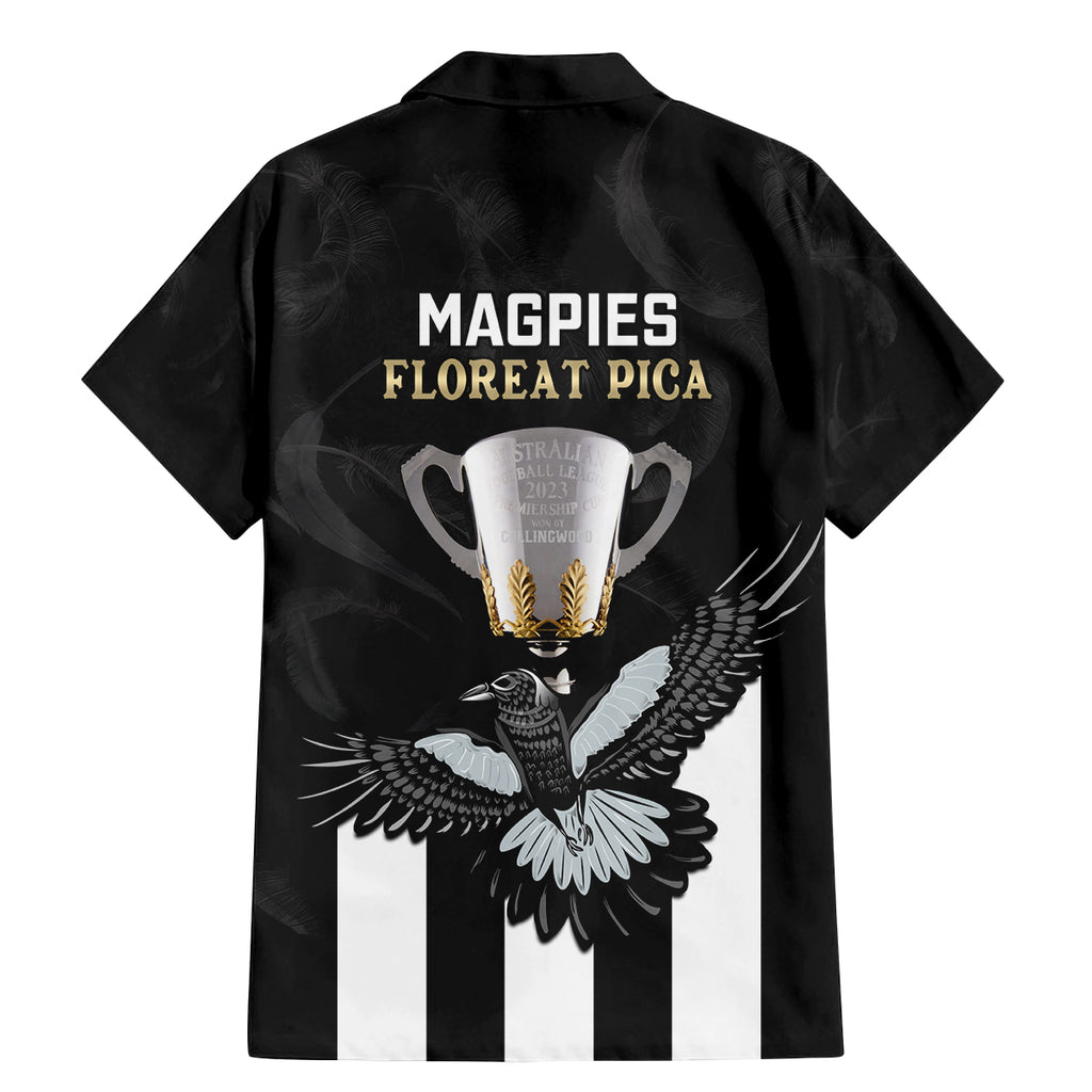 afl-collingwood-family-matching-mermaid-dress-and-hawaiian-shirt-magpies-premiers-2023-with-trophy-proud