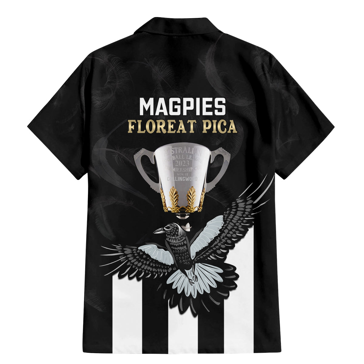 afl-collingwood-family-matching-mermaid-dress-and-hawaiian-shirt-magpies-premiers-2023-with-trophy-proud