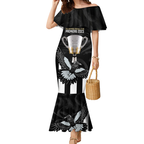 afl-collingwood-family-matching-mermaid-dress-and-hawaiian-shirt-magpies-premiers-2023-with-trophy-proud