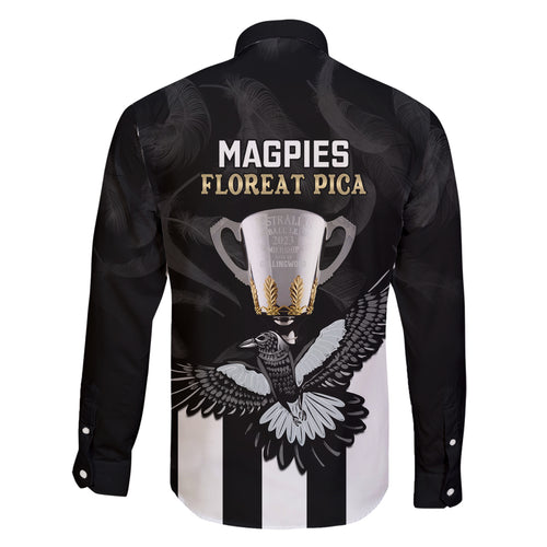 afl-collingwood-family-matching-off-shoulder-long-sleeve-dress-and-hawaiian-shirt-magpies-premiers-2023-with-trophy-proud