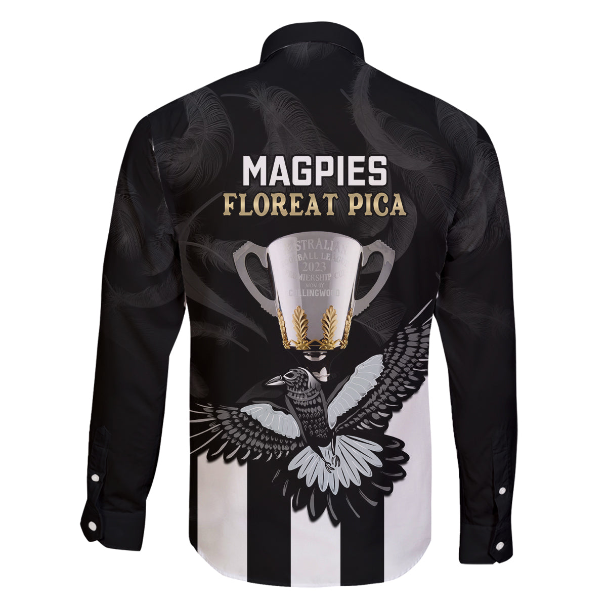 afl-collingwood-family-matching-off-shoulder-maxi-dress-and-hawaiian-shirt-magpies-premiers-2023-with-trophy-proud