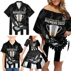 afl-collingwood-family-matching-off-shoulder-short-dress-and-hawaiian-shirt-magpies-premiers-2023-with-trophy-proud