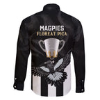 afl-collingwood-family-matching-short-sleeve-bodycon-dress-and-hawaiian-shirt-magpies-premiers-2023-with-trophy-proud