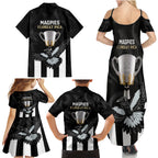 afl-collingwood-family-matching-summer-maxi-dress-and-hawaiian-shirt-magpies-premiers-2023-with-trophy-proud