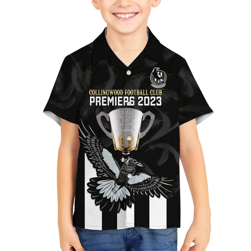 afl-collingwood-family-matching-tank-maxi-dress-and-hawaiian-shirt-magpies-premiers-2023-with-trophy-proud