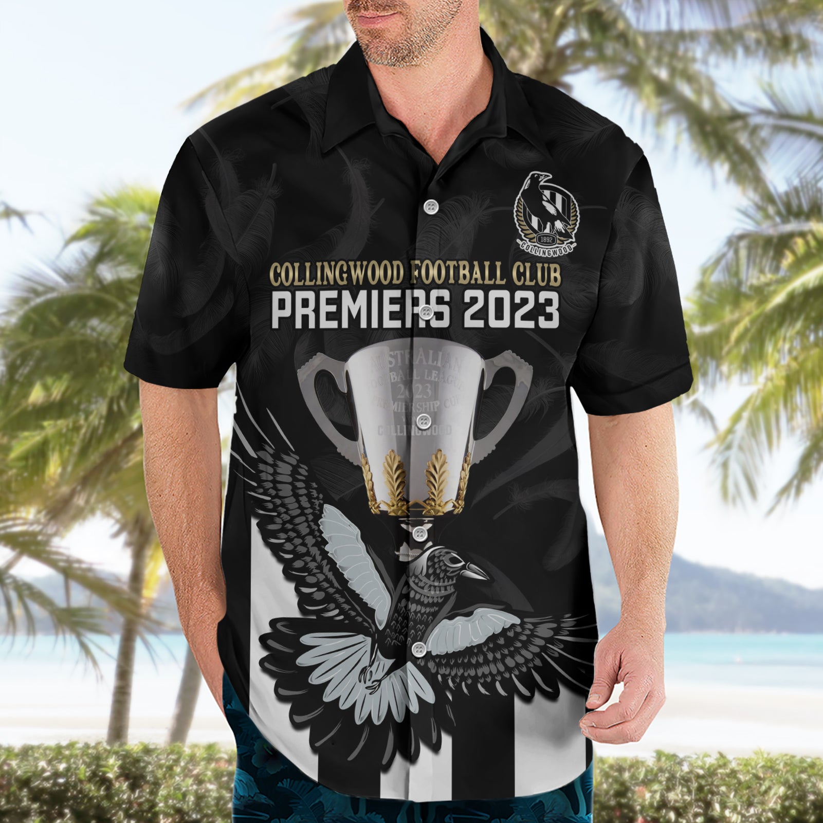 afl-collingwood-hawaiian-shirt-magpies-premiers-2023-with-trophy-proud