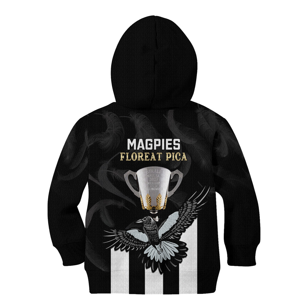 afl-collingwood-kid-hoodie-magpies-premiers-2023-with-trophy-proud