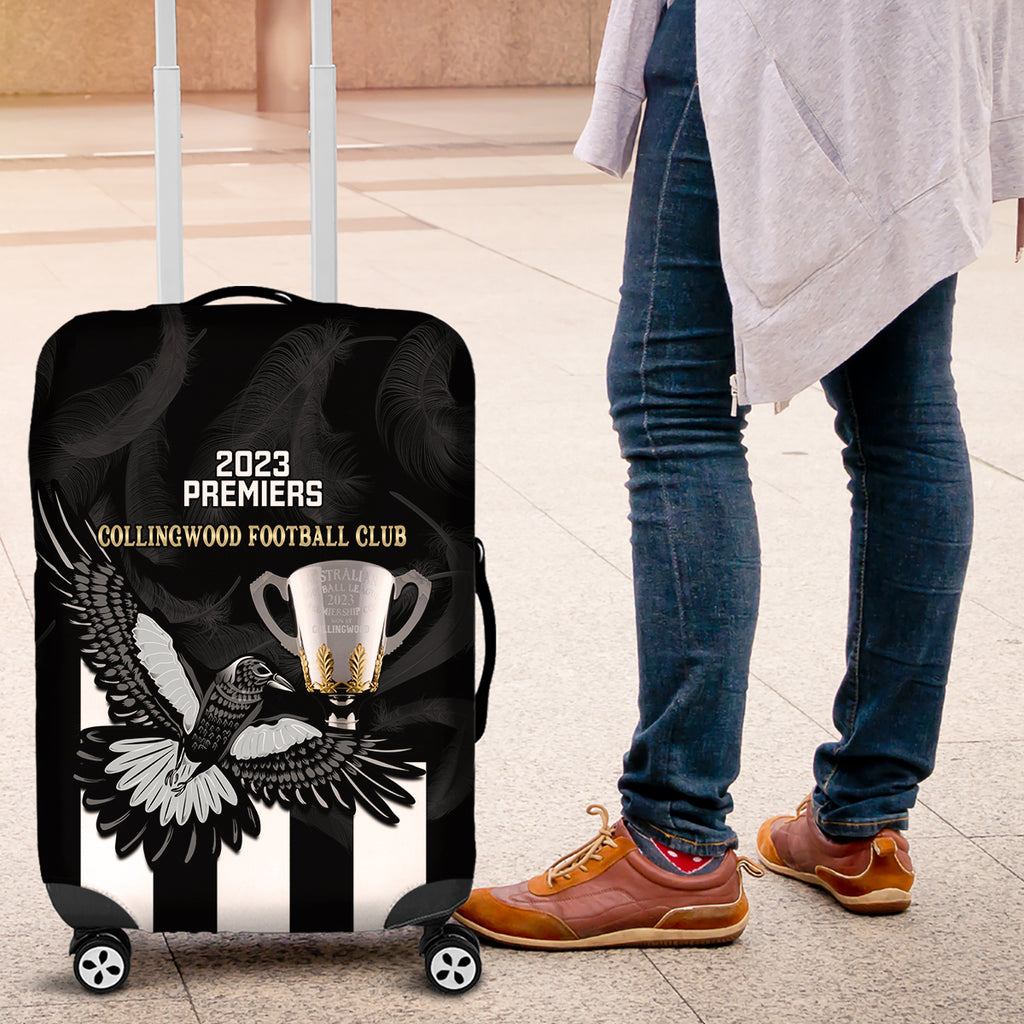 afl-collingwood-luggage-cover-magpies-premiers-2023-with-trophy-proud