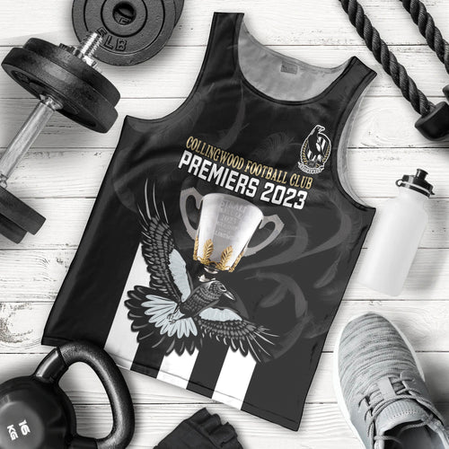 afl-collingwood-men-tank-top-magpies-premiers-2023-with-trophy-proud