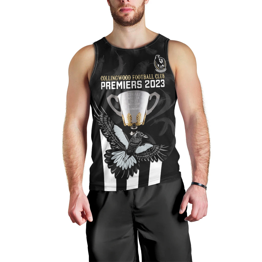 afl-collingwood-men-tank-top-magpies-premiers-2023-with-trophy-proud