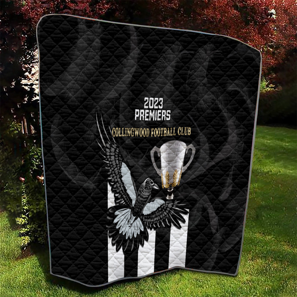 afl-collingwood-quilt-magpies-premiers-2023-with-trophy-proud