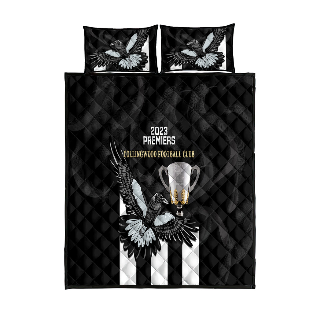 afl-collingwood-quilt-bed-set-magpies-premiers-2023-with-trophy-proud