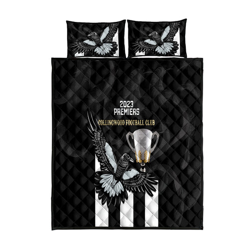 afl-collingwood-quilt-bed-set-magpies-premiers-2023-with-trophy-proud